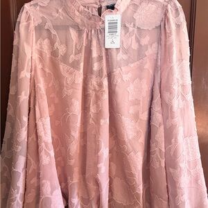 Torrid Blush Chiffon Floral Top